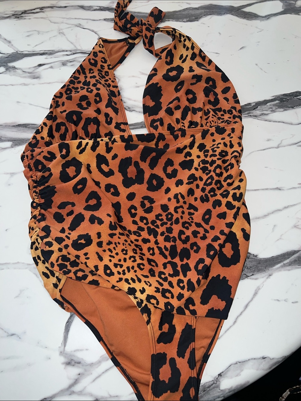 Forever 21 Rust Orange & Black One piece Swimsuit 2X